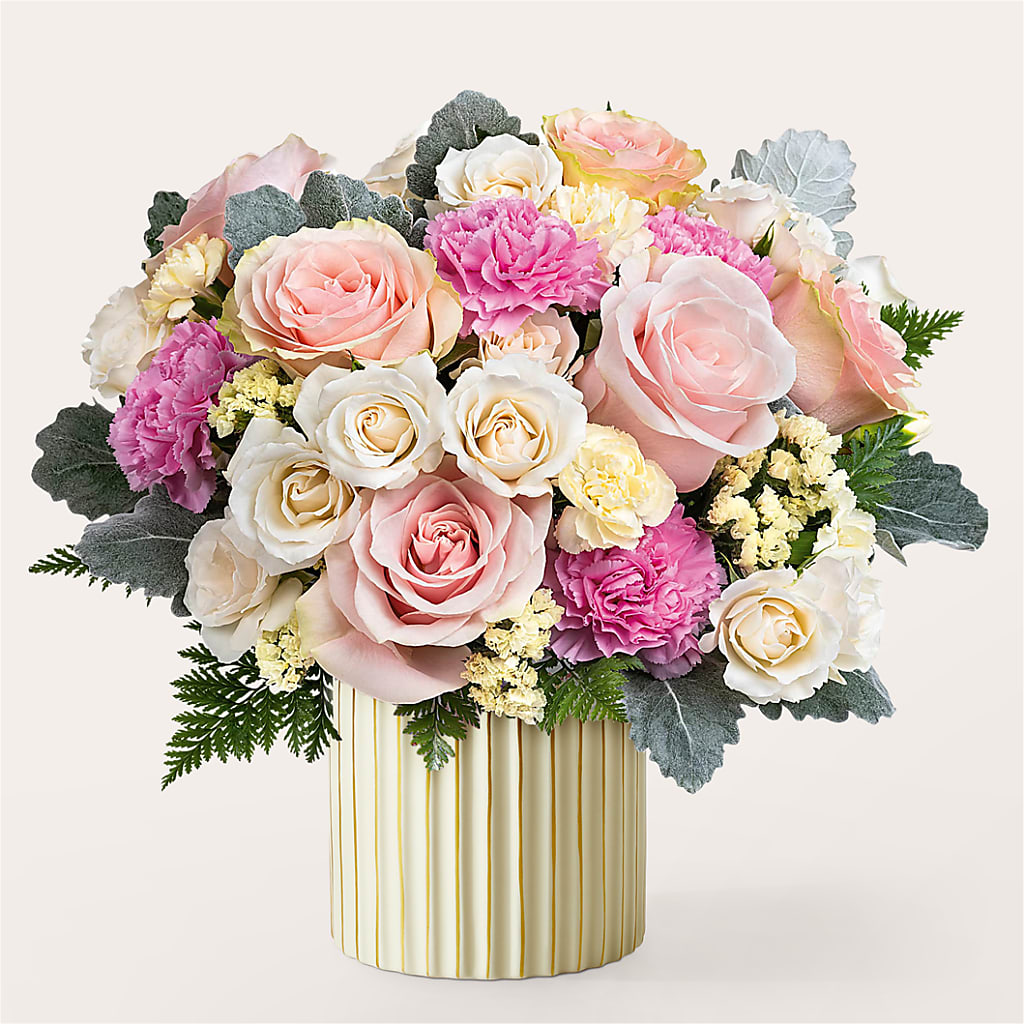 Blissful Moments Bouquet with Ivory Vase – The Rusty Willow, Grove OK