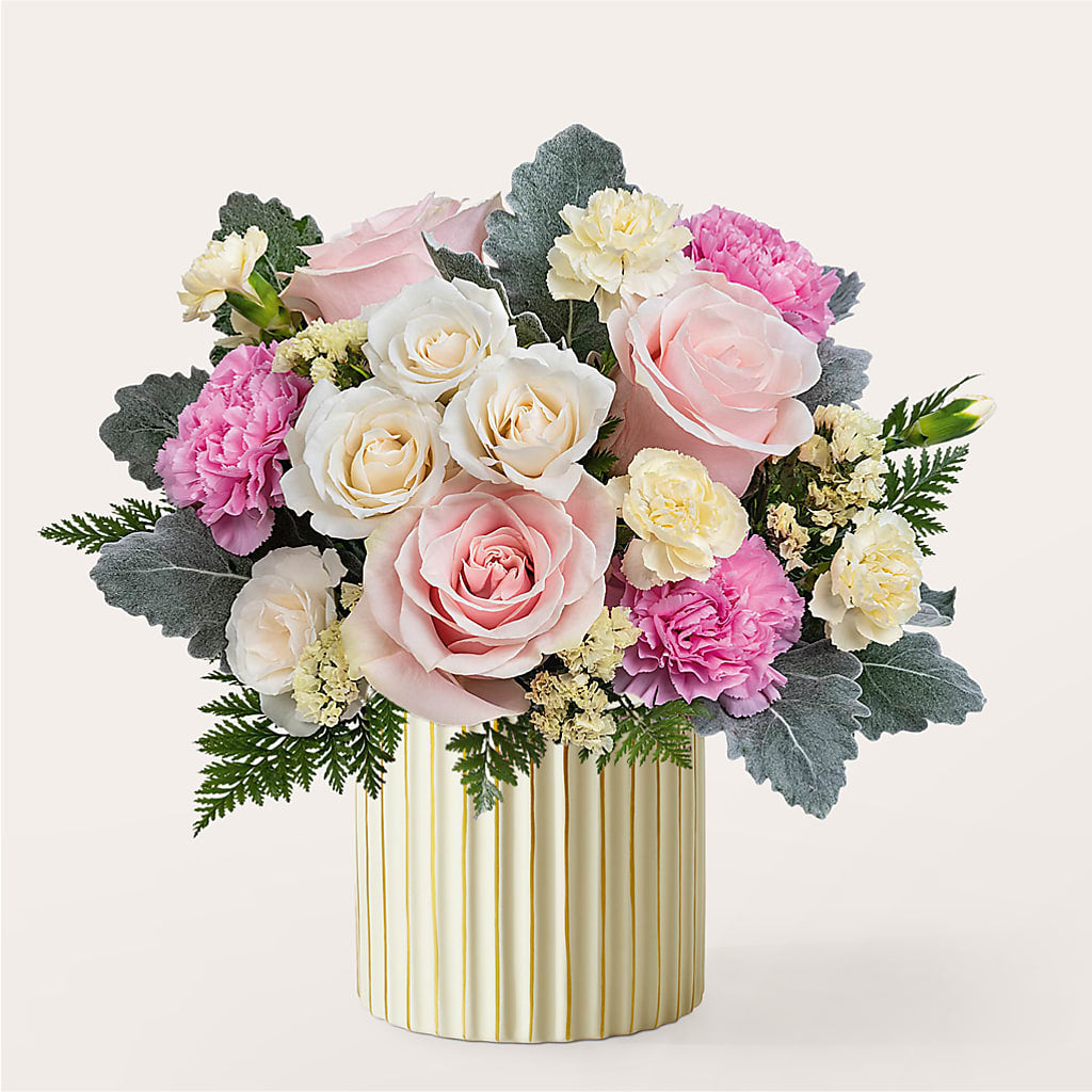 Blissful Moments Bouquet with Ivory Vase – The Rusty Willow, Grove OK
