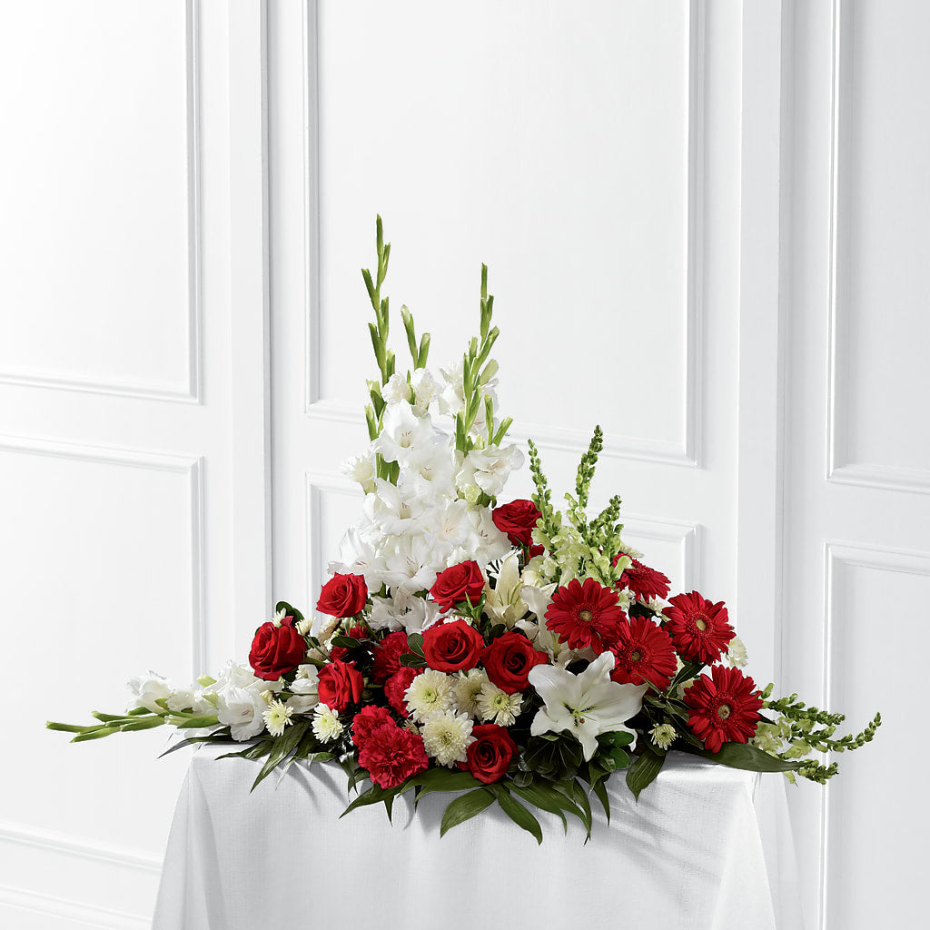 Crimson & White Arrangement – The Rusty Willow, Grove OK