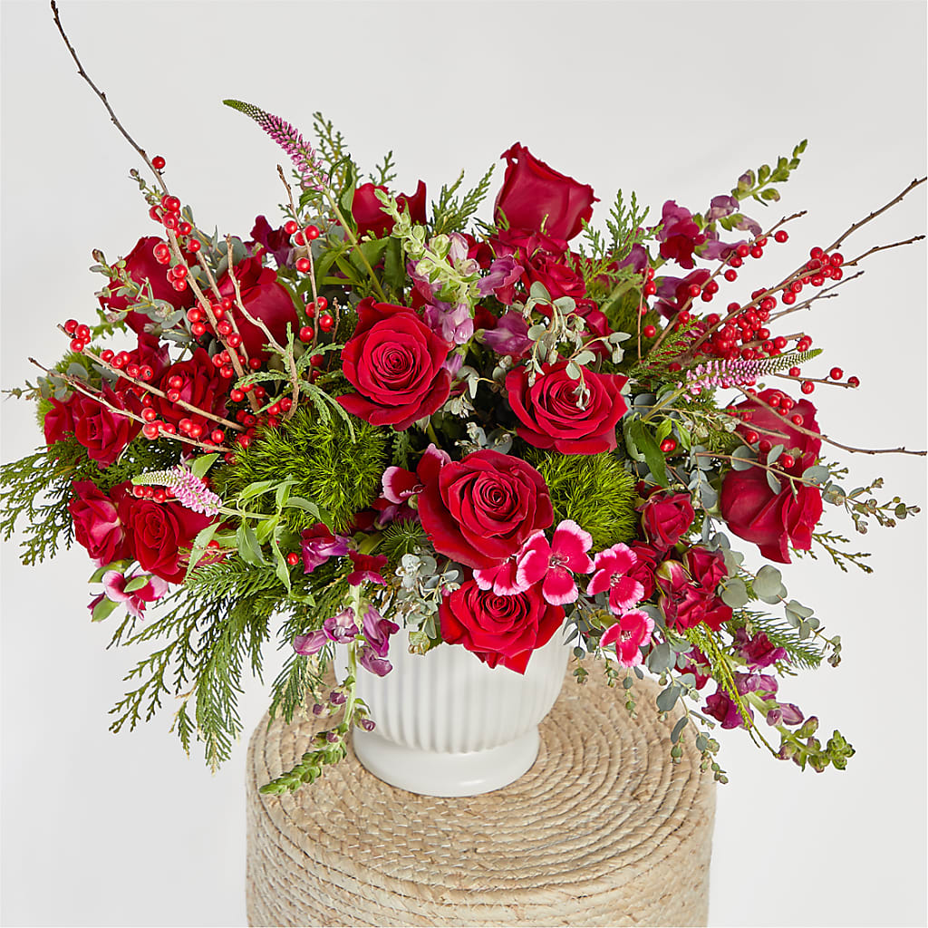Big Red Bow Bouquet –  The Rusty Willow, Grove OK