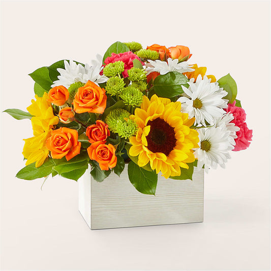 Sun-drenched Blooms Box Bouquet –  The Rusty Willow, Grove OK