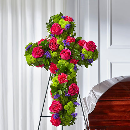Tribute Rose Floral Cross –  The Rusty Willow, Grove OK