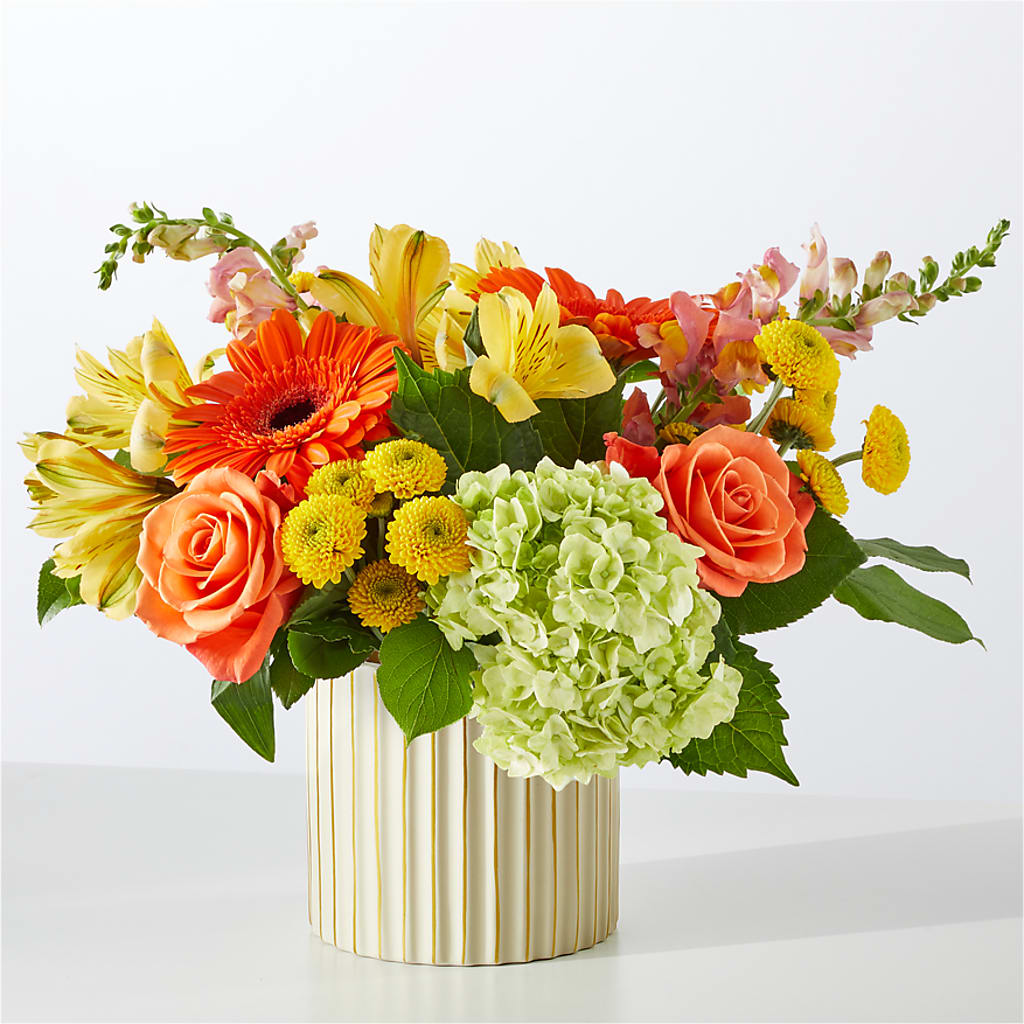 Autumn Sunshine Bouquet with Ivory Vase –  The Rusty Willow, Grove OK