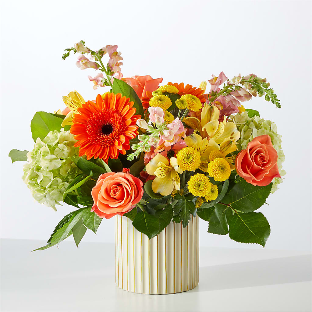 Autumn Sunshine Bouquet with Ivory Vase –  The Rusty Willow, Grove OK