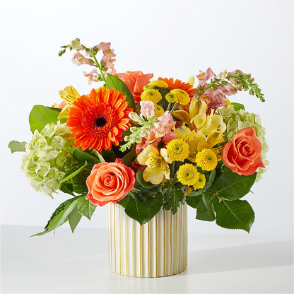 Autumn Sunshine Bouquet with Ivory Vase –  The Rusty Willow, Grove OK