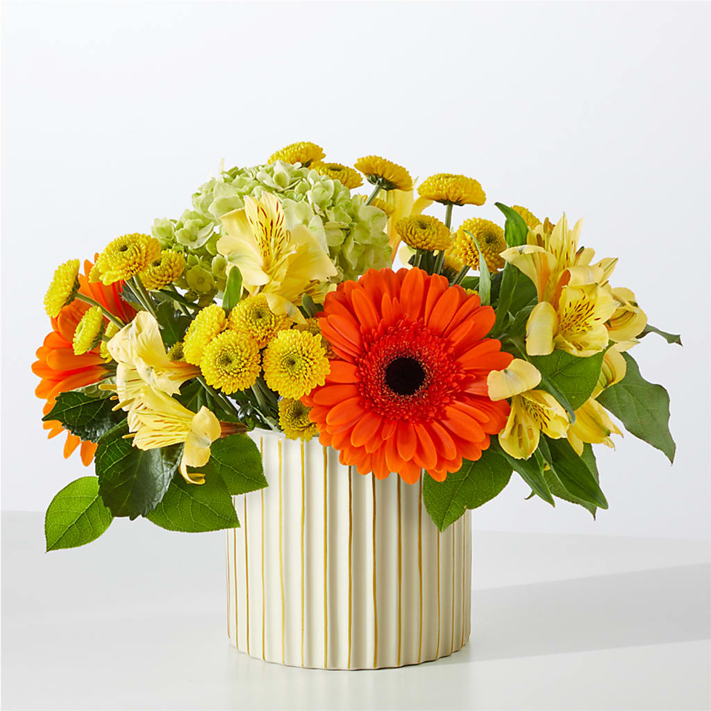 Autumn Sunshine Bouquet with Ivory Vase –  The Rusty Willow, Grove OK