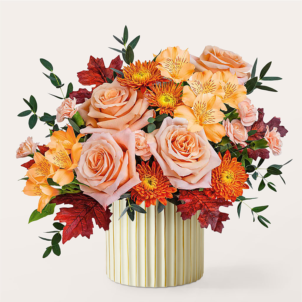 Spiced Latte Bouquet with Ivory Vase –  The Rusty Willow, Grove OK
