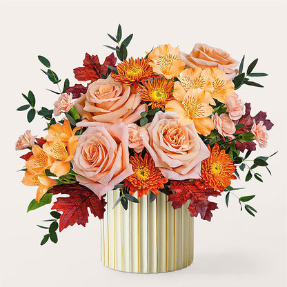 Spiced Latte Bouquet with Ivory Vase –  The Rusty Willow, Grove OK
