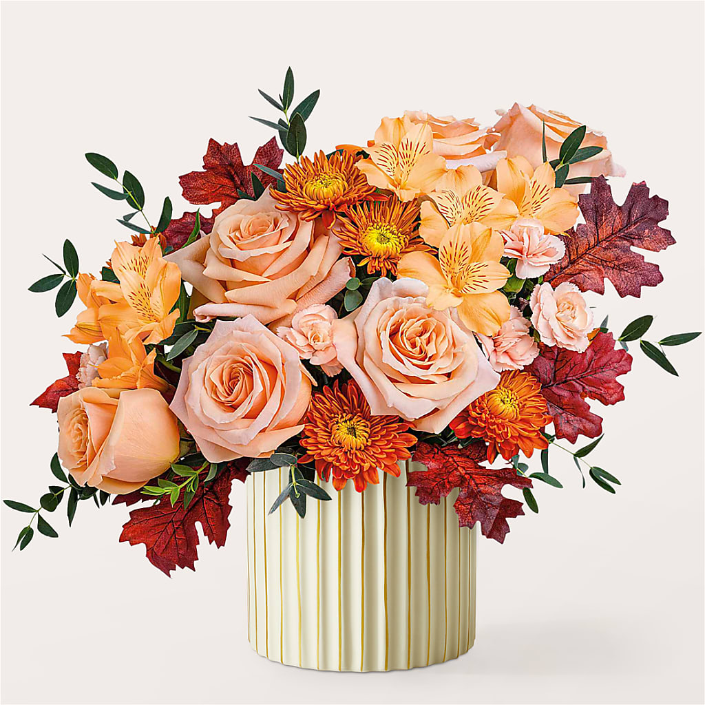 Spiced Latte Bouquet with Ivory Vase –  The Rusty Willow, Grove OK