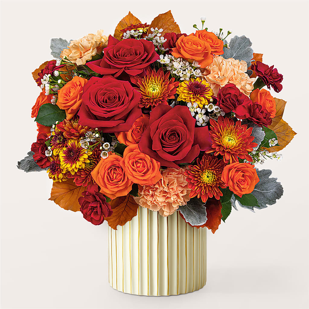 Merlot Bouquet with Ivory Vase –  The Rusty Willow, Grove OK