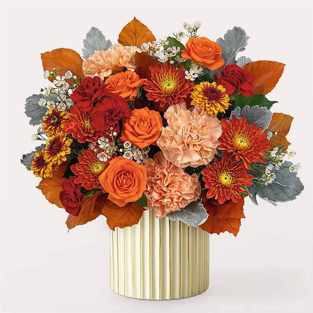 Merlot Bouquet with Ivory Vase –  The Rusty Willow, Grove OK